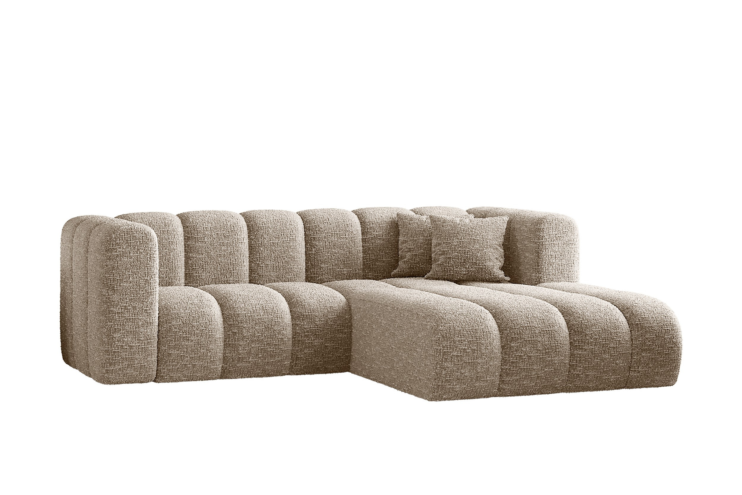 Sofa narożna w kształcie litery L, Grand tkanina Haga Beżowy Prawy
