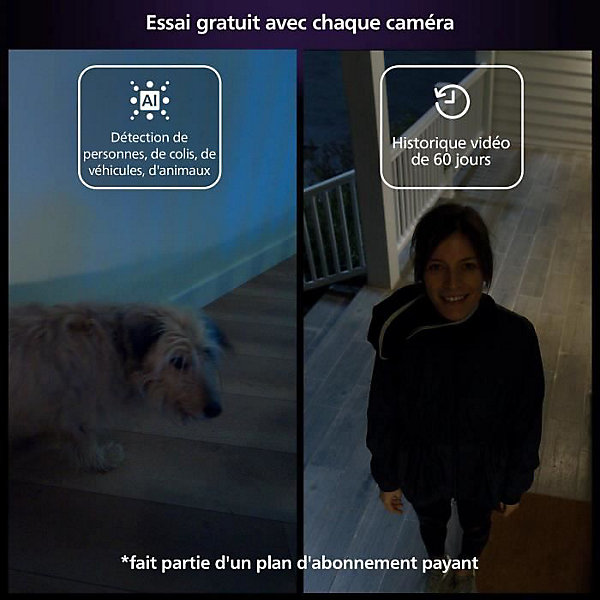 Caméra Philips Hue Secure HD 1080p sans fil blanche compatible Alexa Google Home Apple HomeKit