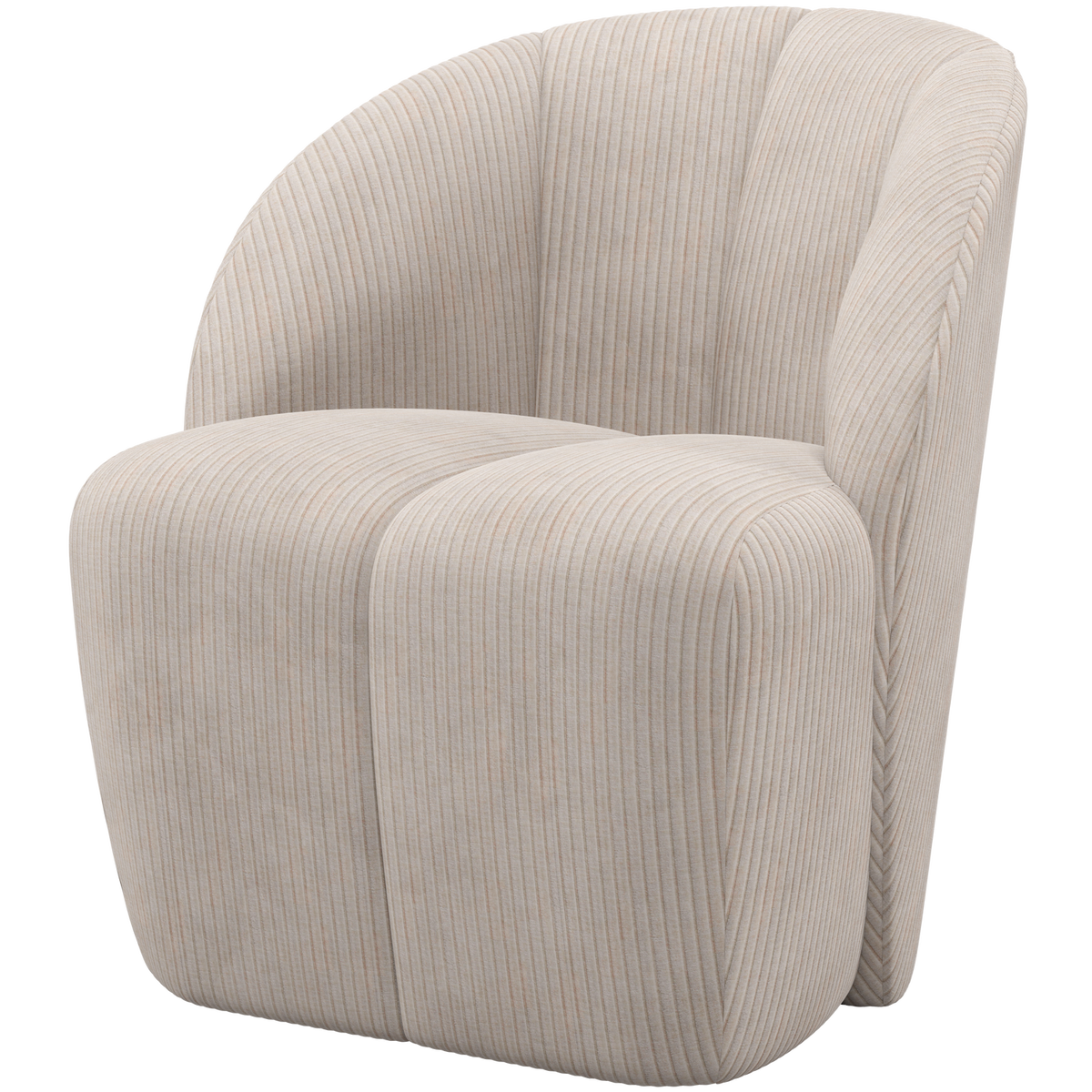 WOOOD draaifauteuil Mojo - Ribstof - Ecru - 75x68x77