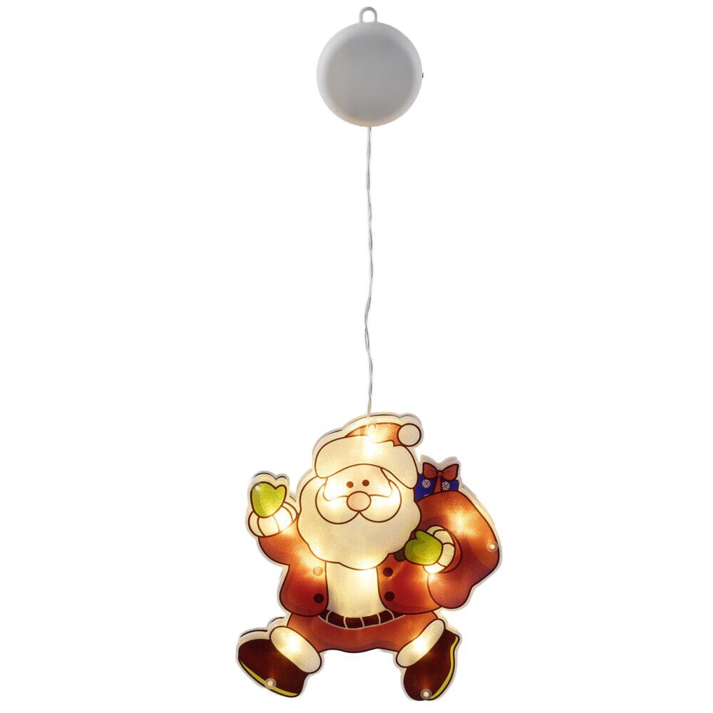 Décoration de fenêtre Père No&euml;l lumineux LED à suspendre H20cm