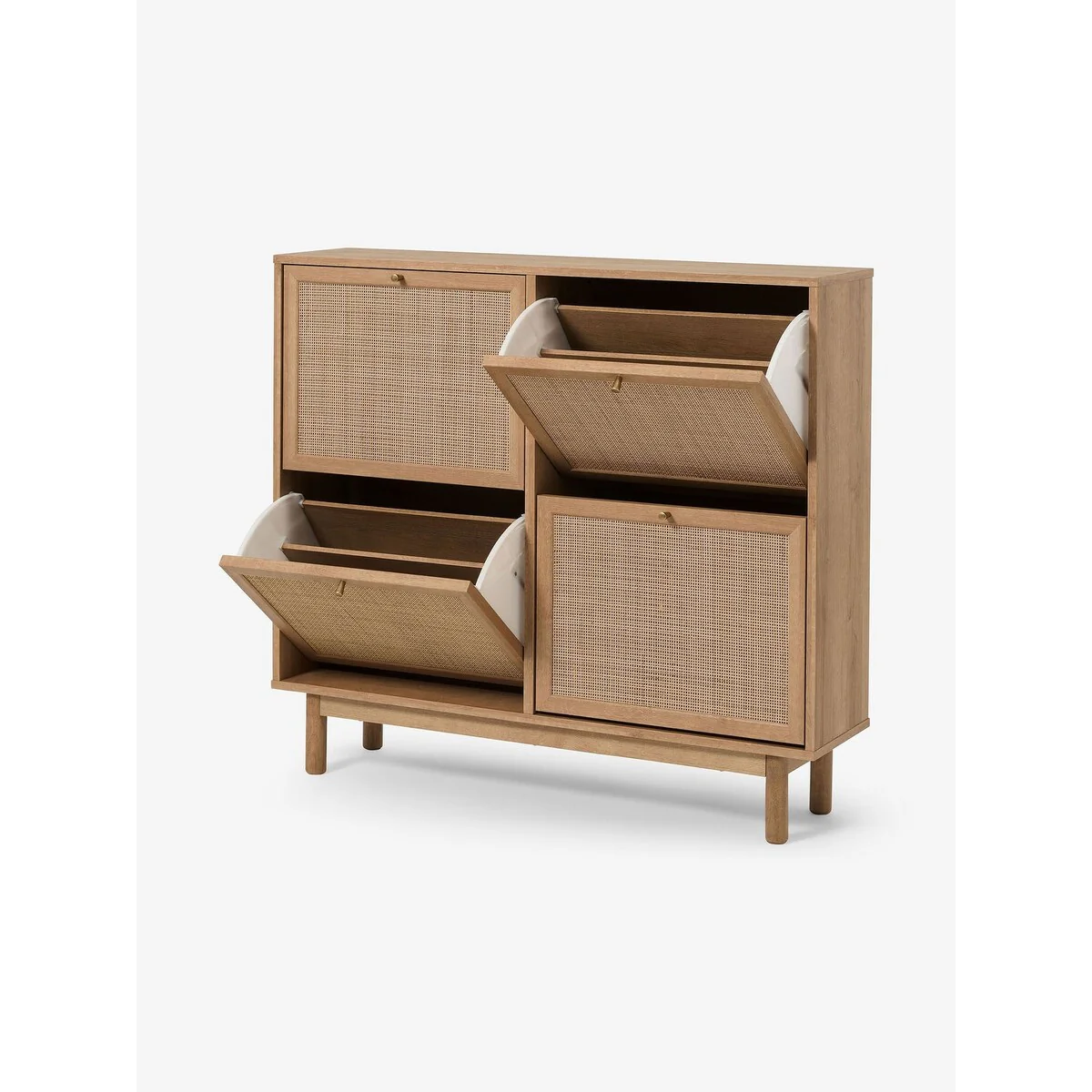 Pavia Natural Rattan Wide Shoe Storage