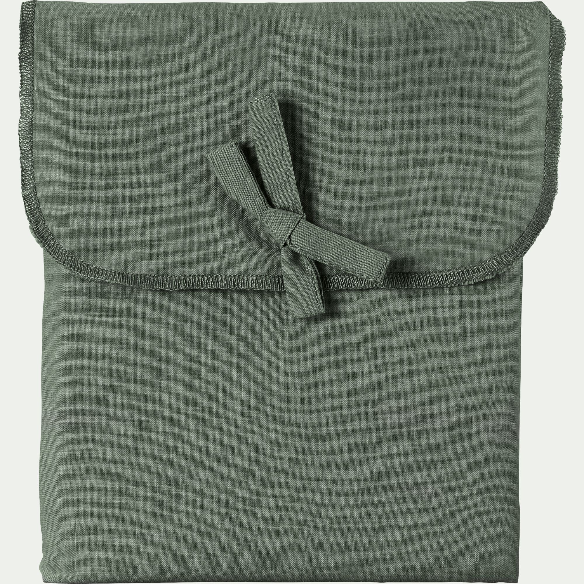 CALANQUES - Taie de traversin en coton - vert cèdre 43x190cm