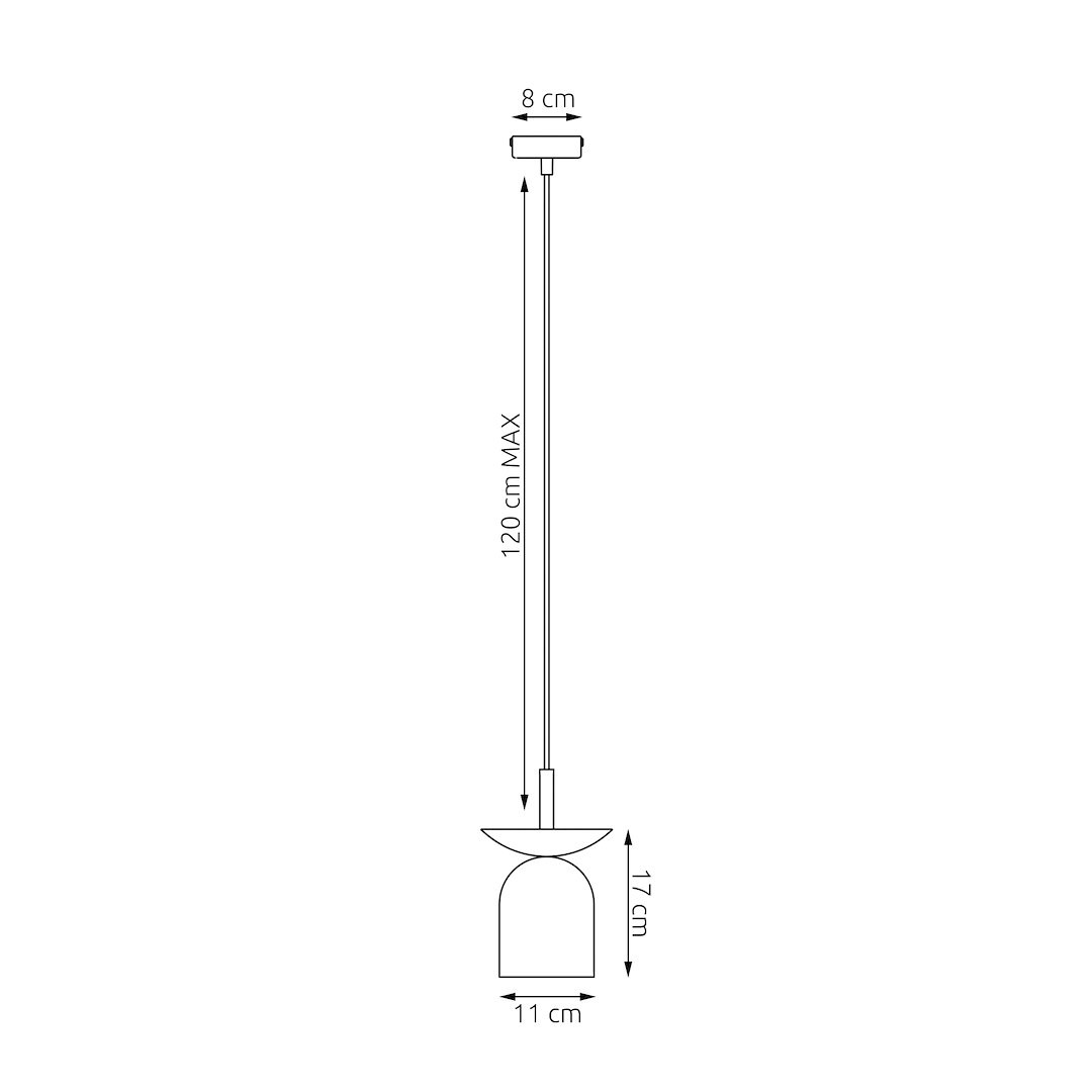 Lampa wisząca EGO szaro-czarna 1xE14x15W wym:120x11x11cm IP20 Emibig