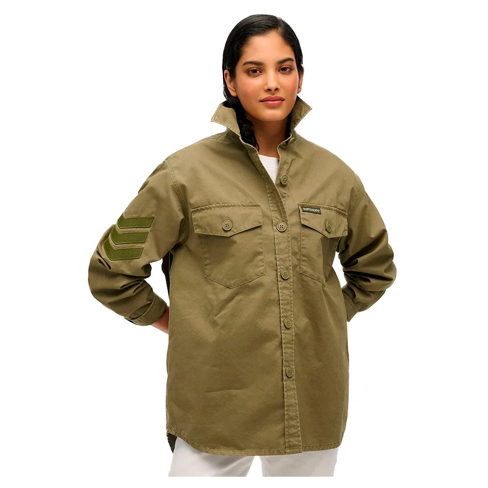 Superdry Military Emb Oversized long sleeve shirt