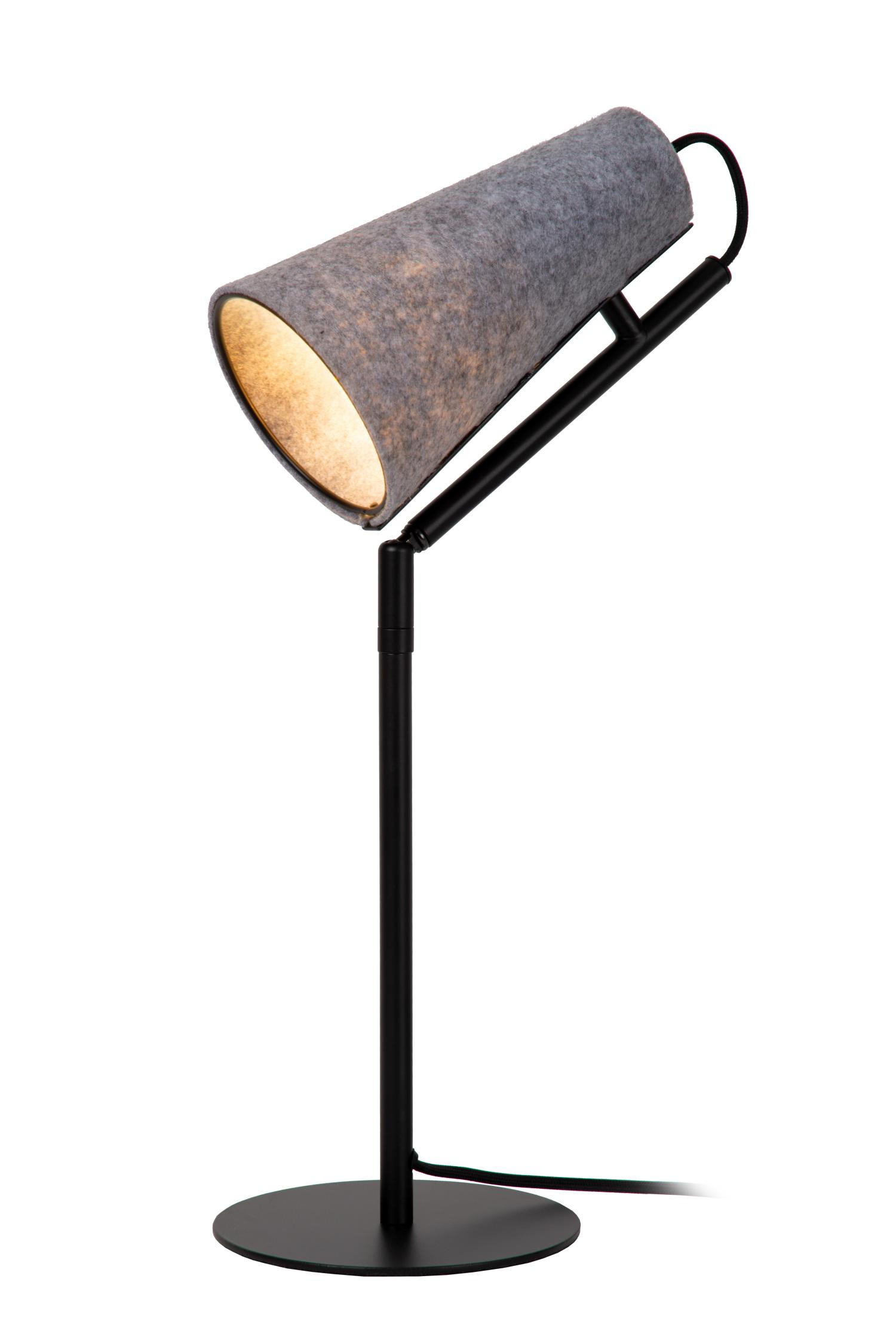 Lampa stołowa minimalistyczna szaro-czarna BENSEN 1xE27x40W wys:51cm Lucide