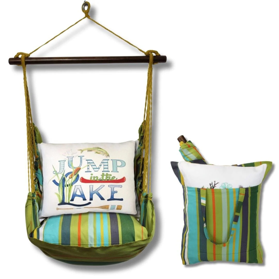 Magnolia Casual Swing Set 4 piece - Citrus Stripe w/ Go Jump in Lake