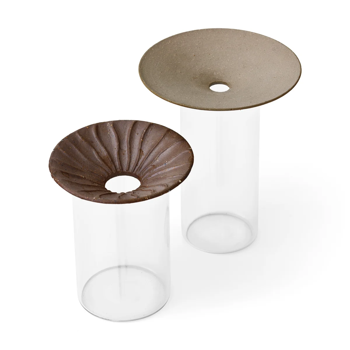 Audo - Cresco Propagation Vase, braun / beige (2er-Set)