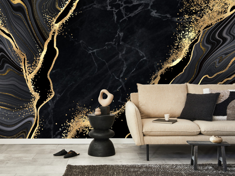 Fototapeta Abstrakcyjny czarny marmur 100x70cm