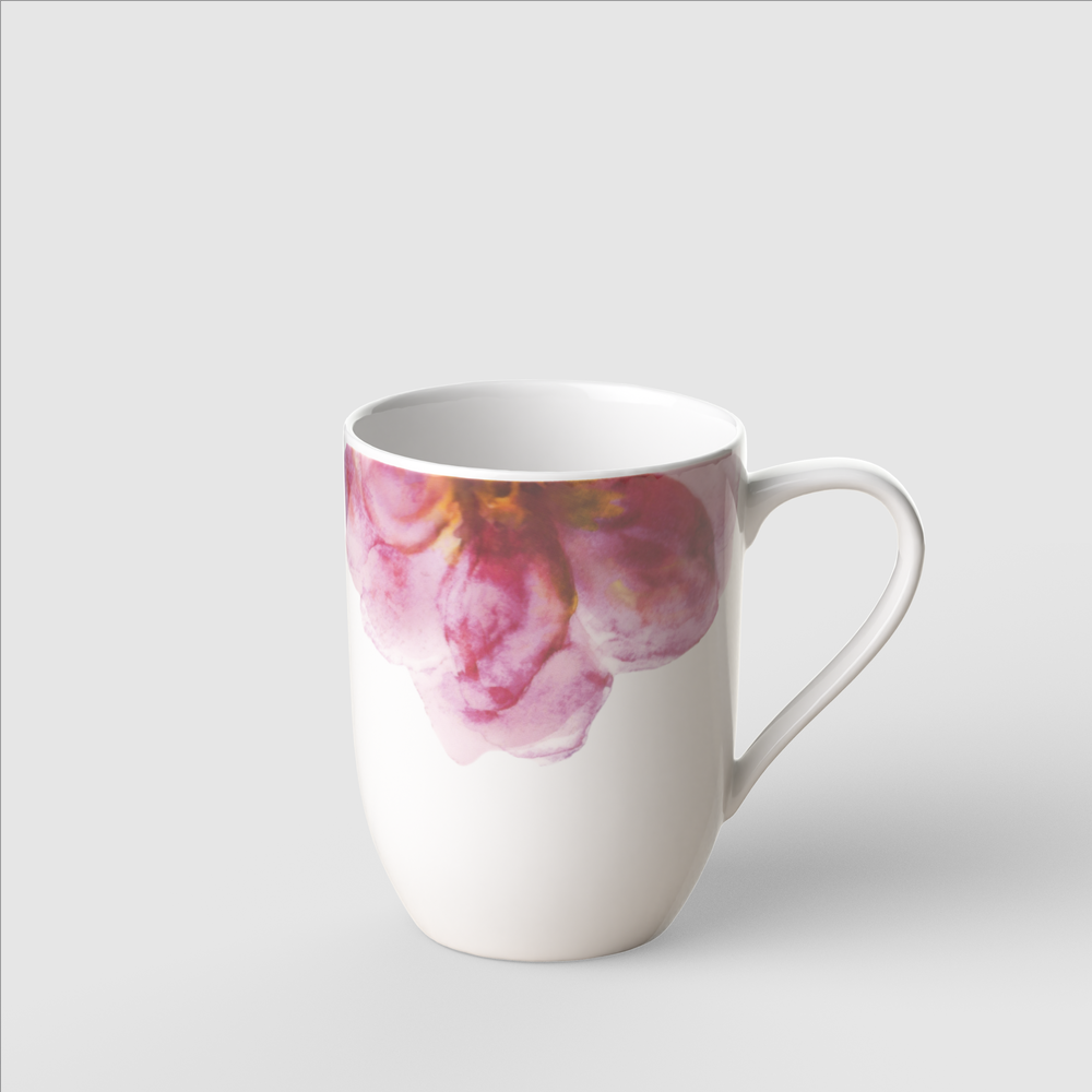 Rose Garden Mug - Pink, 9.9 oz, Premium Porcelain