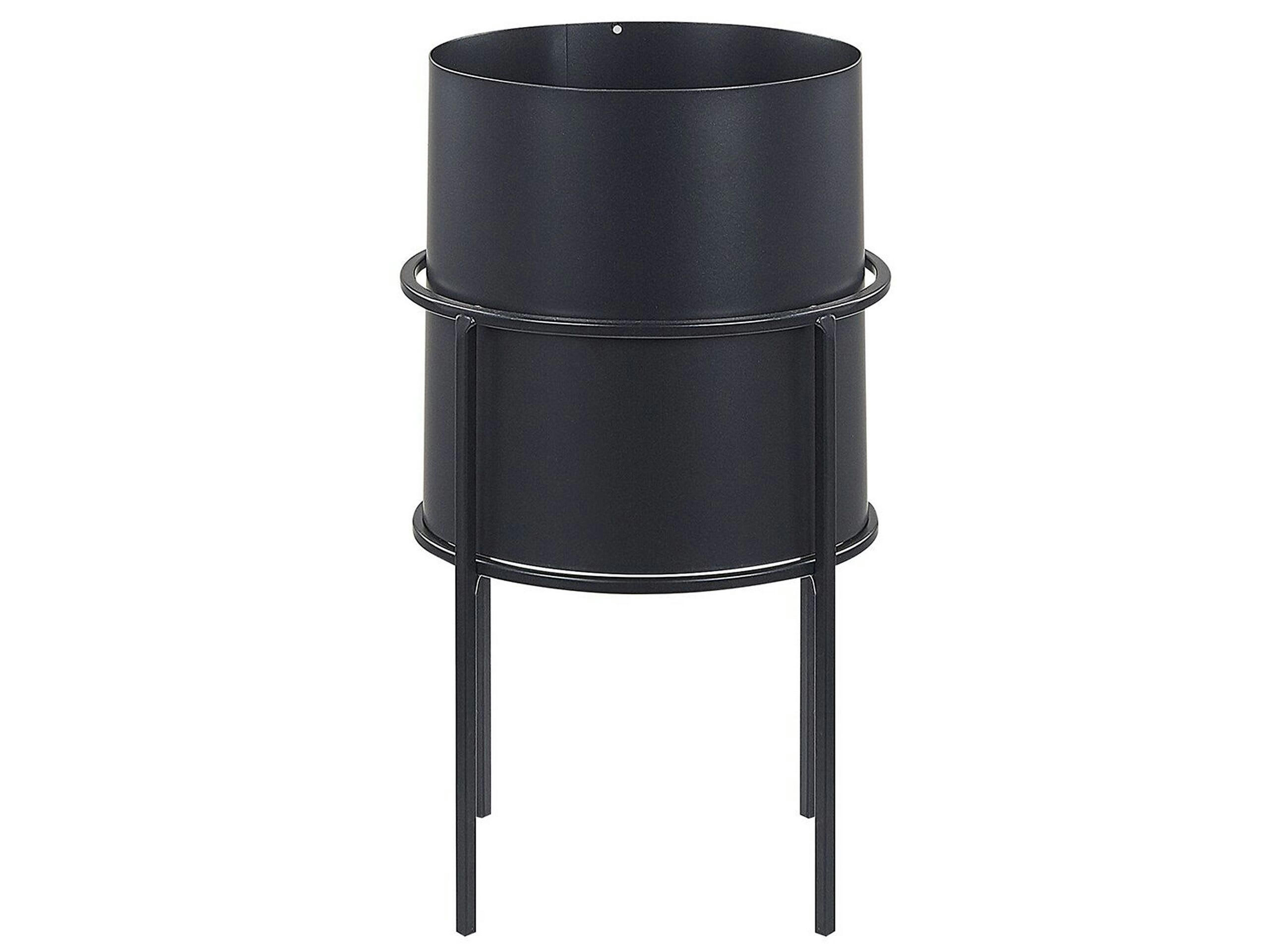 MILEA - Cache-pot d'extérieur en métal noir H28