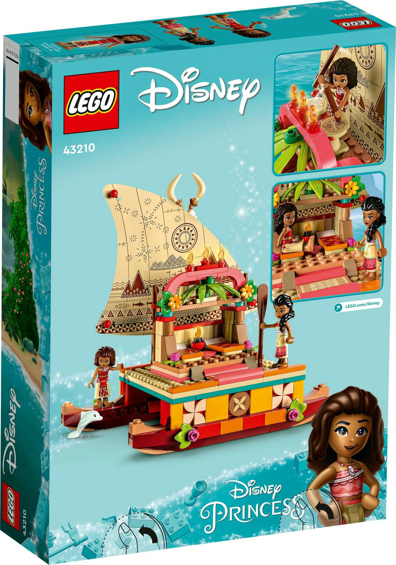 LEGO® Disney Moana’s Wayfinding Boat Building Toy Set - 43210, 321-pcs, Ages 6+