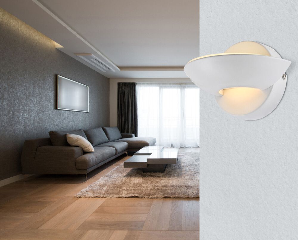 TAKLAMPE GLOBO PADOVA 11 CM HVIT/GLASS LED