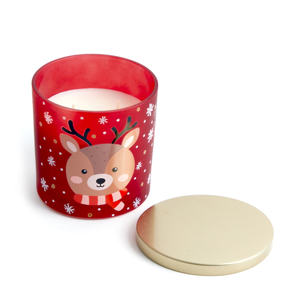 Świeca zapachowa REINDEER z reniferem czerwona 300 g
