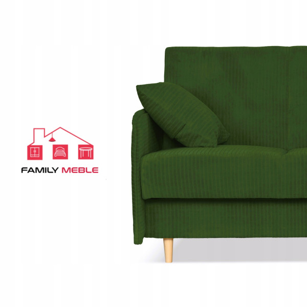 Kanapa sofa Alvo rozkładana wersalka funkcja spania pojemnik Family zielona