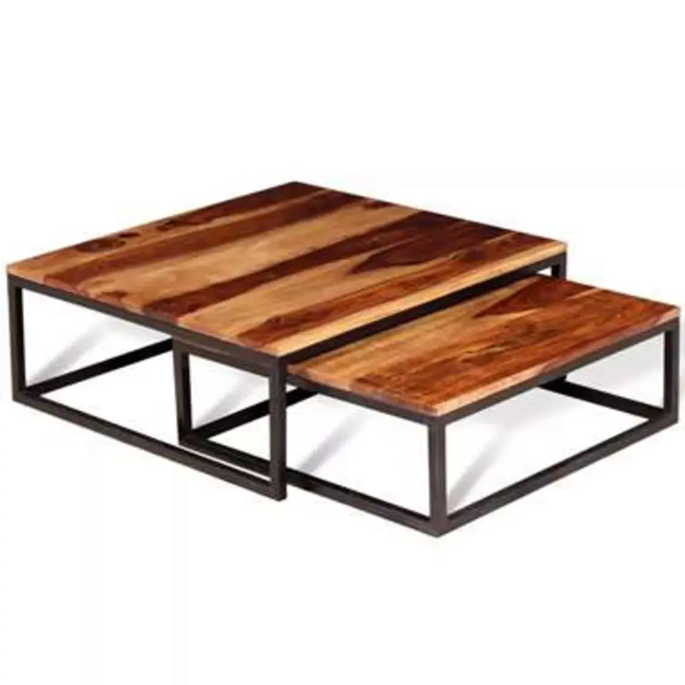 vidaXL - Tafel - Bruin - Hout - 2 stuks