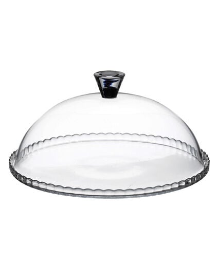 Prato para bolo de vidro com campânula