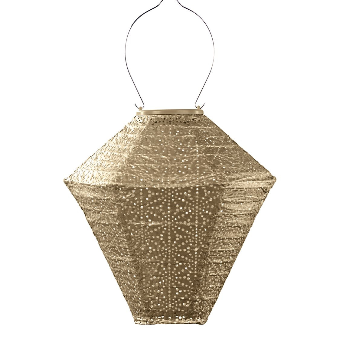 Lumiz solar lampion - sashiko diamond - 28 cm - goud
