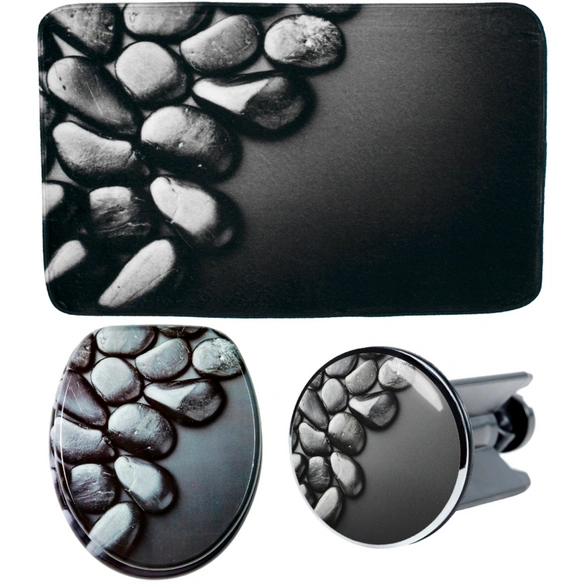 Bad-Accessoire-Set, 3-tlg., Hot Stones