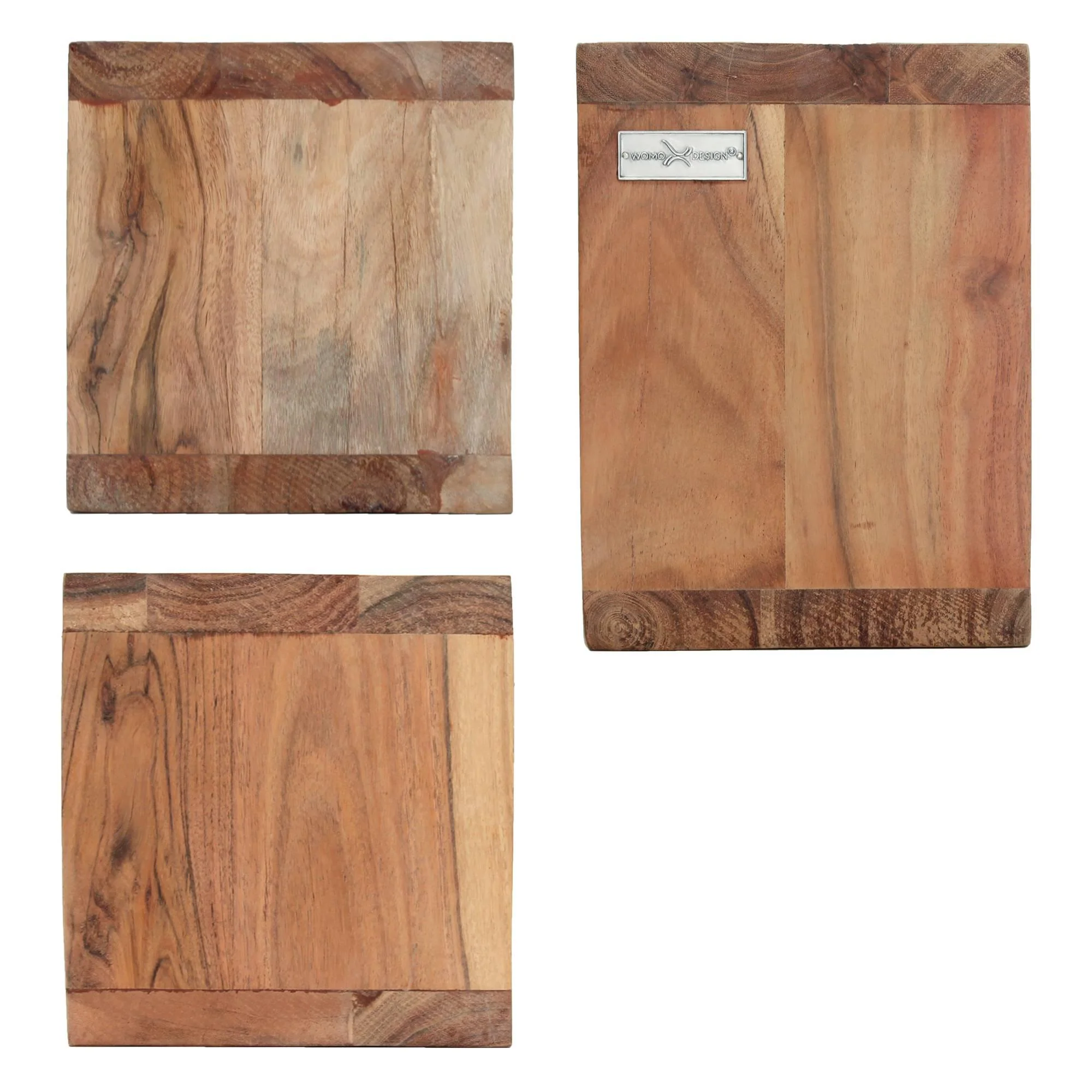 Set van 3 wandplanken Kubus acaciahout