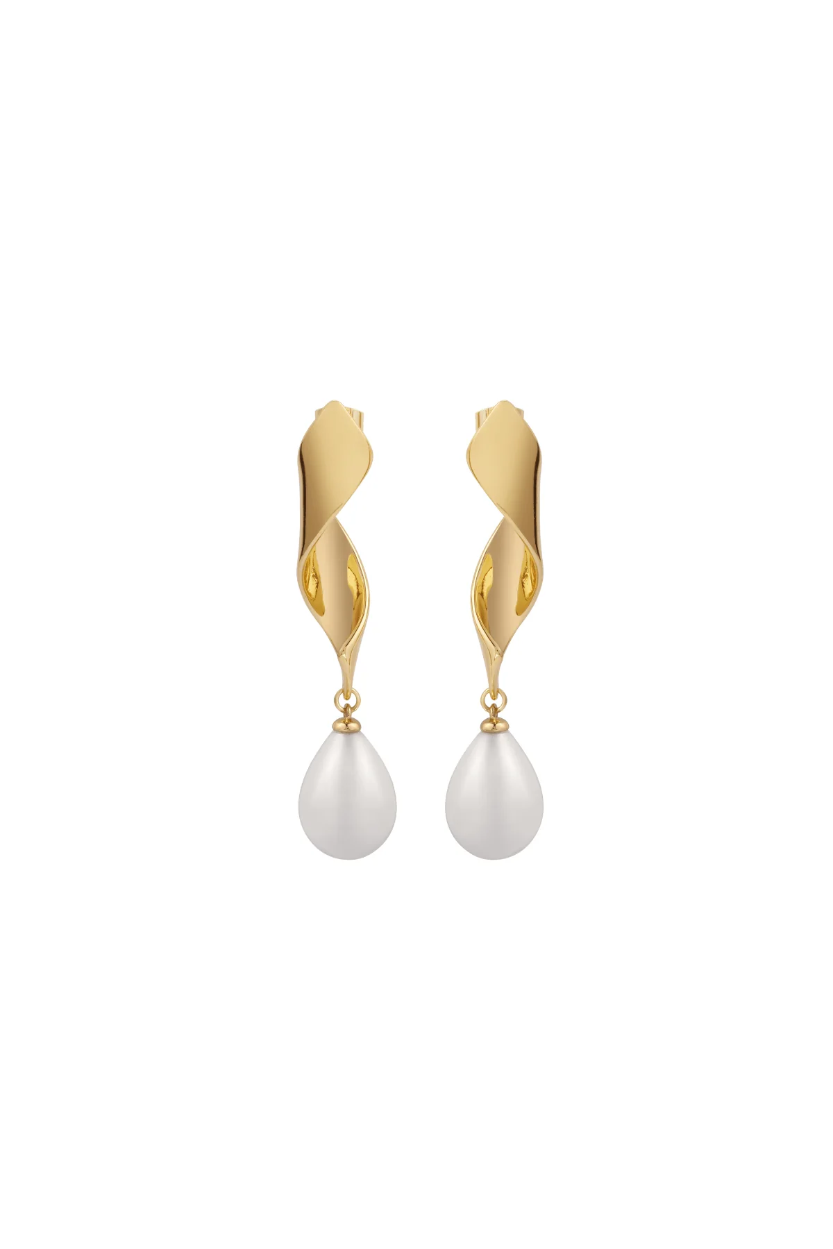 Gold Plated Pearl Statement Earrings