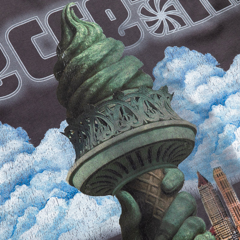 Ice Cream Custard Knit Tee - Charcoal Art