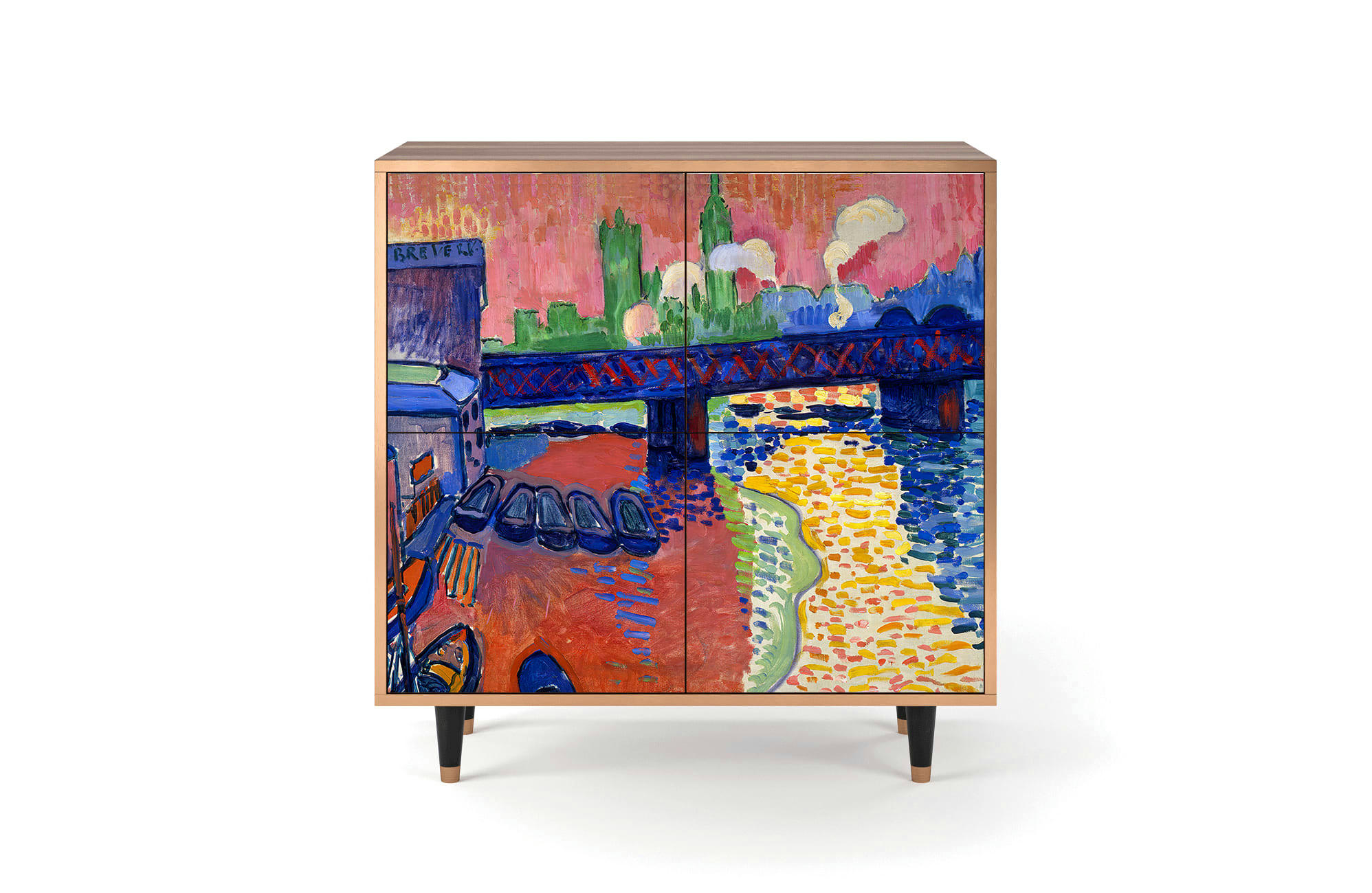 CHARING CROSS BRIDGE BY ANDRE DEAIN - Buffet  multicolore 4 portes L 94 cm