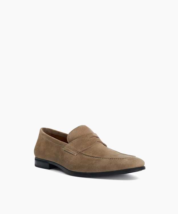 Barclays Taupe - Suede Loafers