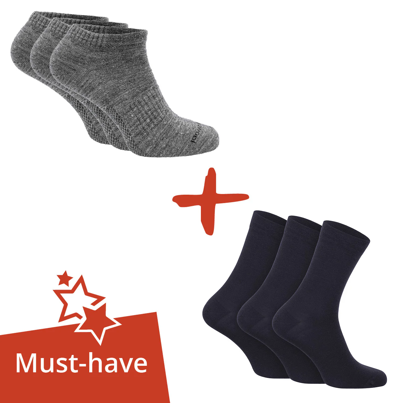 Bundle: Merino Sneaker Socken 3er-Pack + Merino Business Socken 3er-Pack