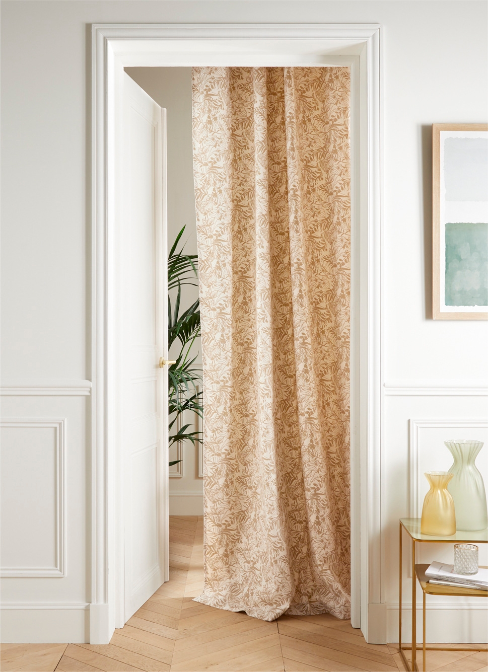 RIDEAU IMPRIMÉ FEUILLAGE EXOTIQUE PALI BRUN / BRONZE