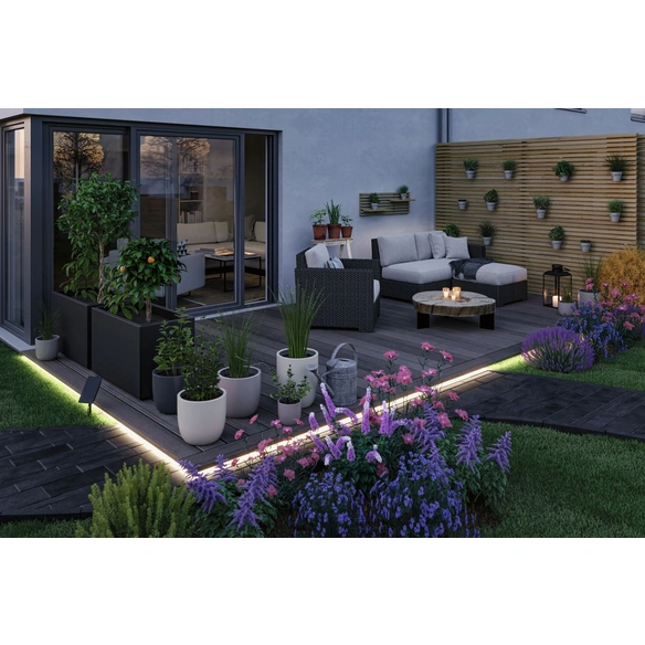 Solar-LED-Streifen, 1000 cm, warmweiß, schwarz