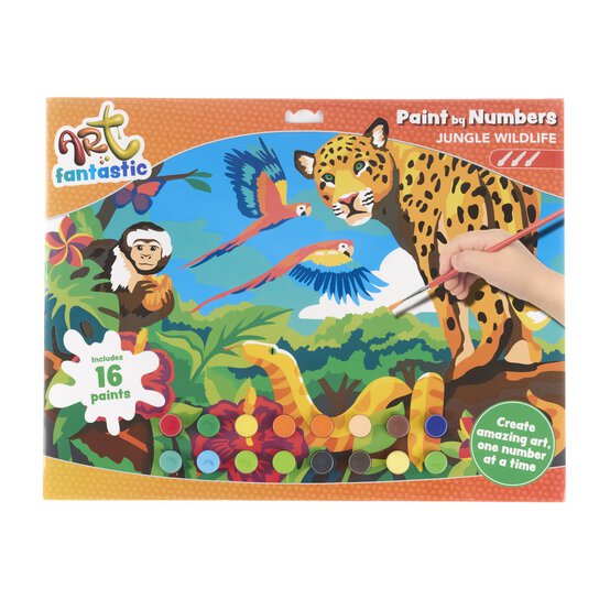 Jungle Wildlife Landscape Paint by Numbers