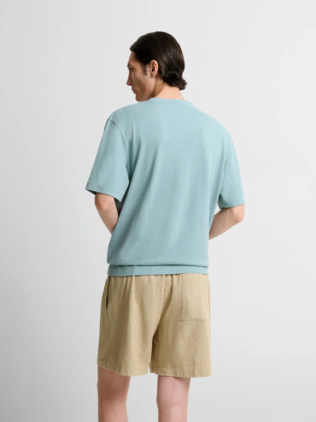 T-shirt col rond en coton lin