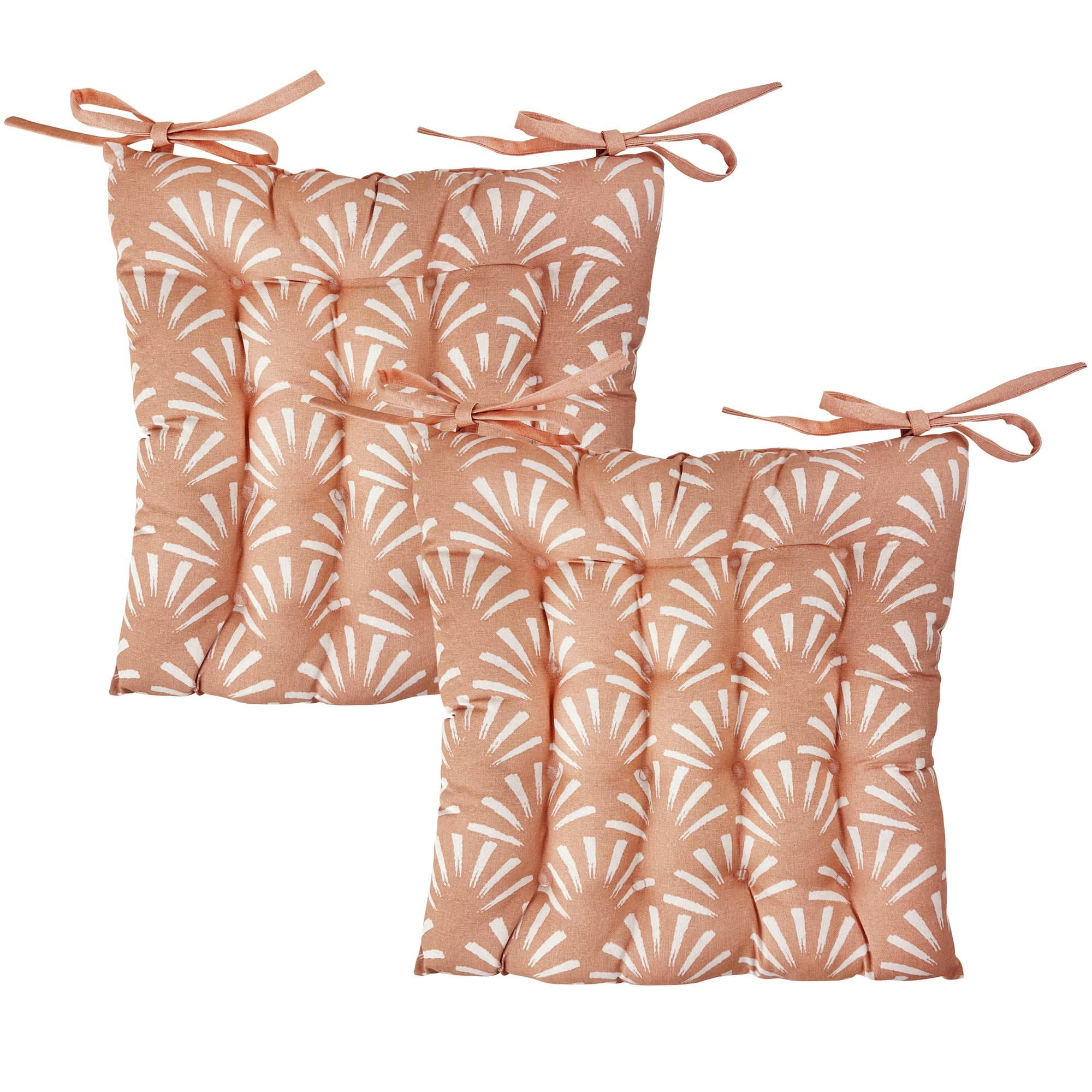 LUBERON - Lot de 2 galettes de chaise beige 40x40 en coton