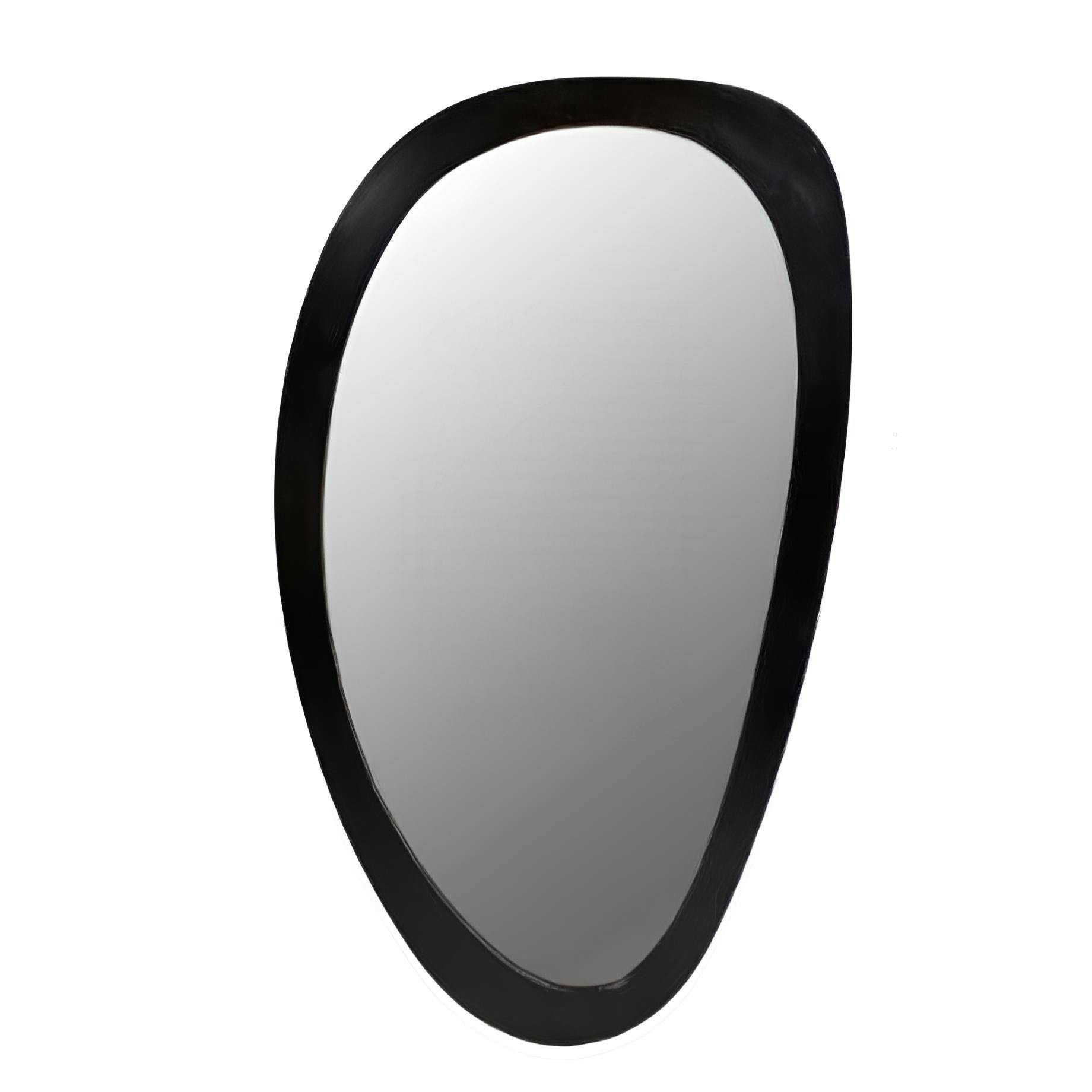 Miroir design organique en bois noir 60 x 100 cm ASPEN