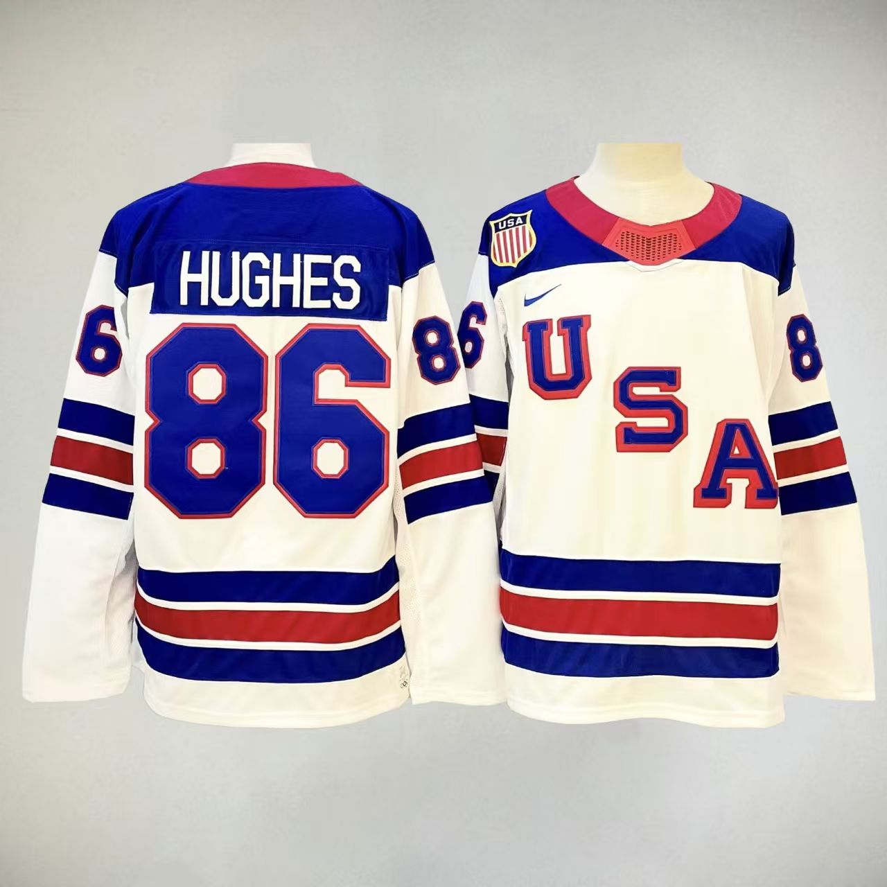 Jack Hughes USA Hockey Nike 2026 Away Replica Jersey - Blue