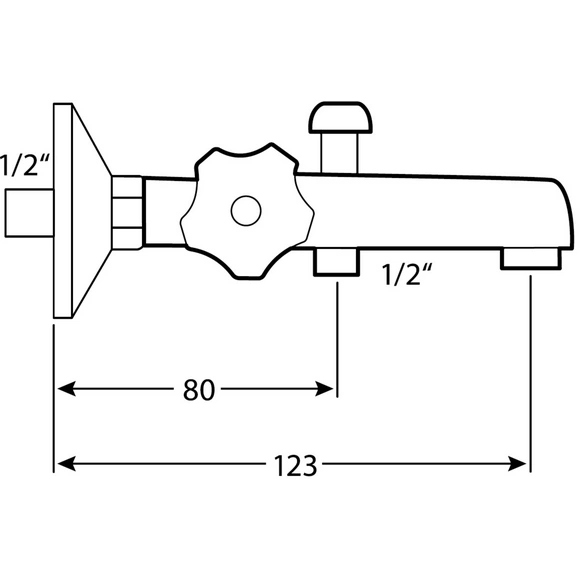 Thermostat, aus Messing, Ausladung