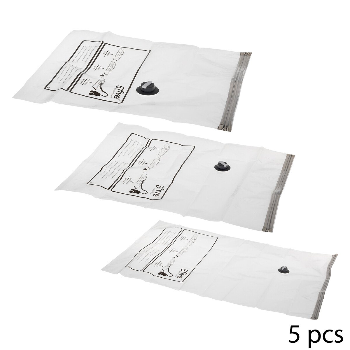 Conjunto de 5 sacos para arrumação vácuo