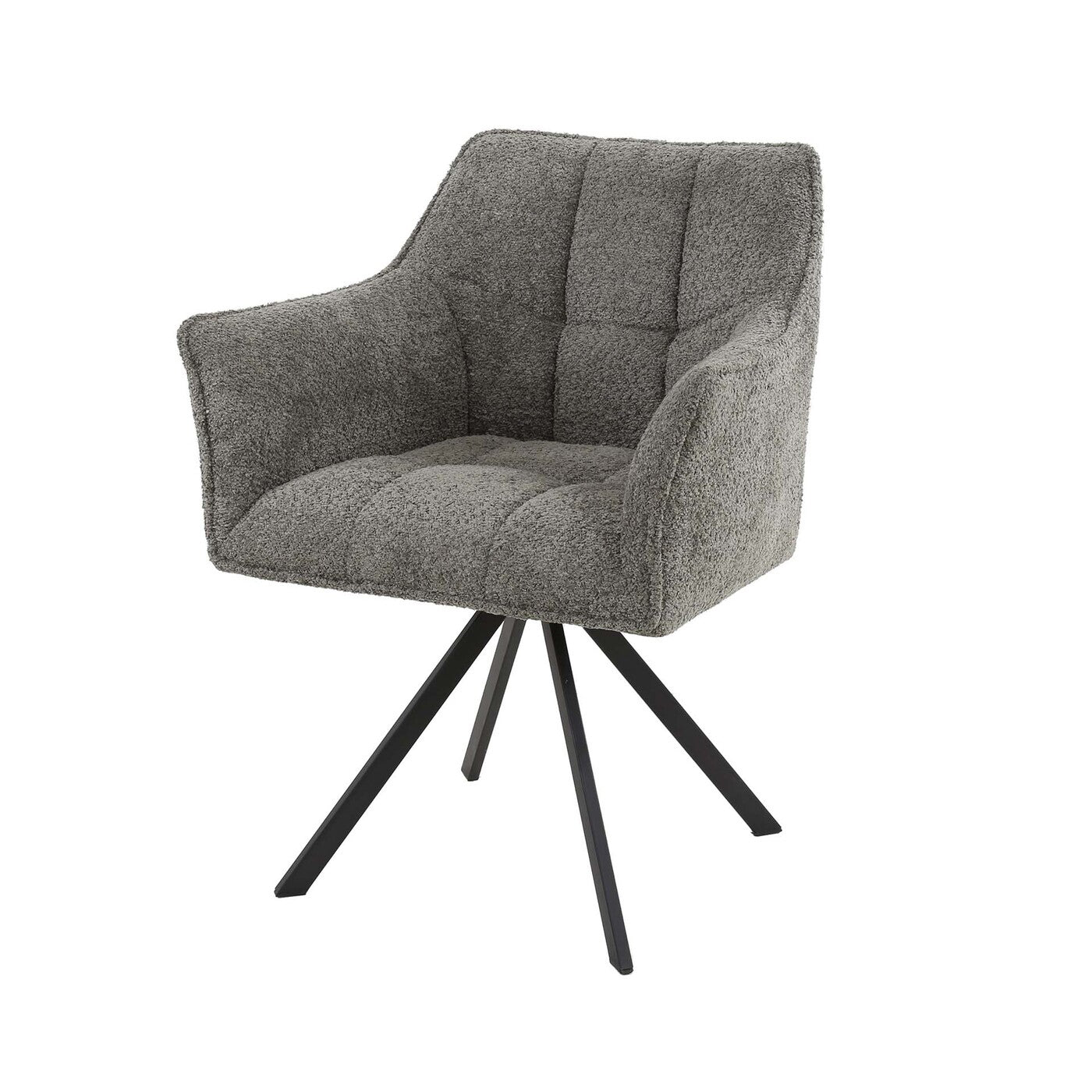 Giga Meubel Eetkamerstoel Raster - Taupe Bouclé - Draaibaar - Set van 2 - Set van 2
