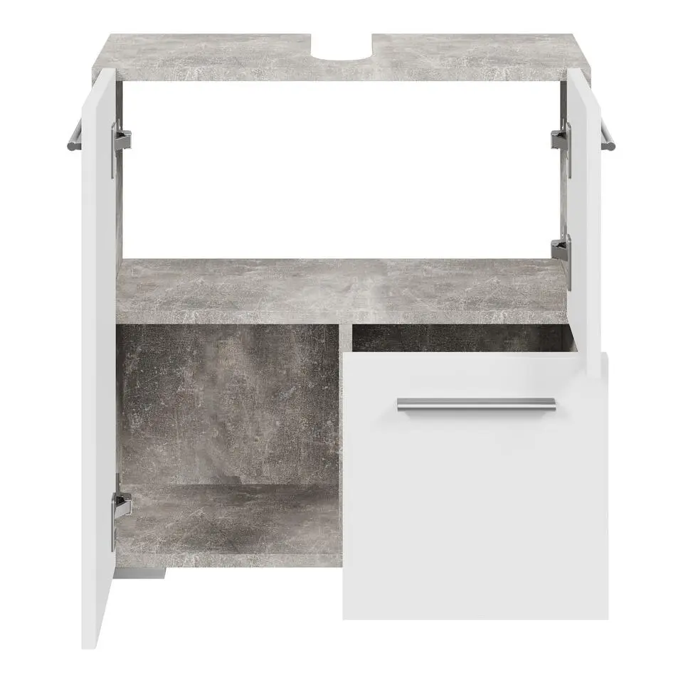 Badplaats Wastafelkast Mars 60 x 30 x 60 cm - beton grijs met wit