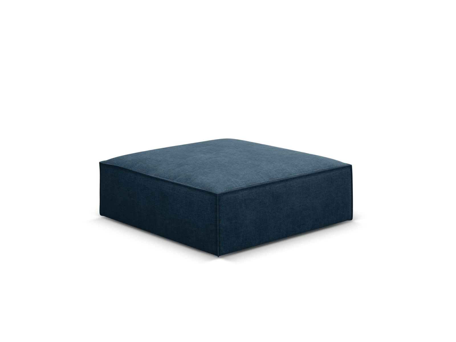 KAELLE - Pouf 1 place en tissu chenille bleu roi