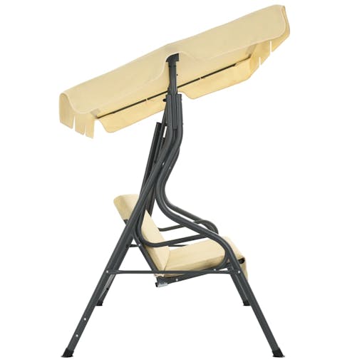 NNEVL Garden Swing Bench Cream White 170x110x153 cm