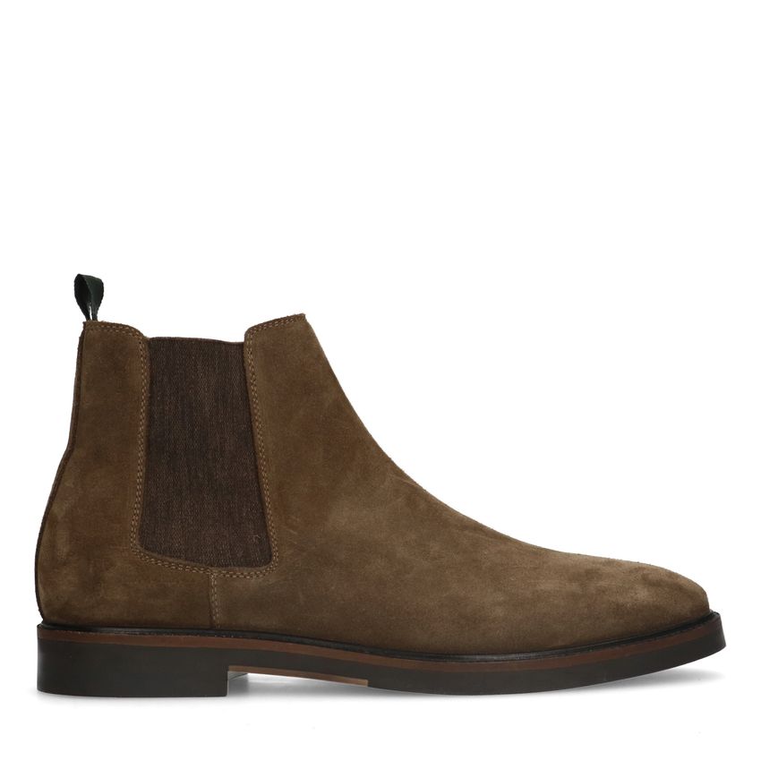 Manfield Taupe suède chelsea boots