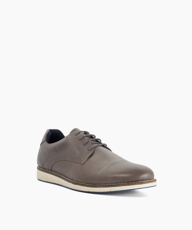 Benjo Grey - Leather Lace-Up Shoes
