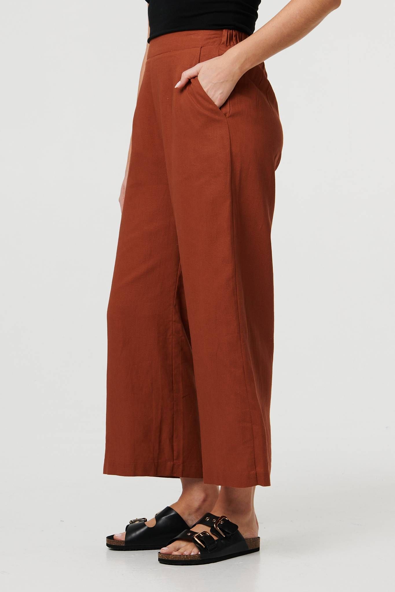 Izabel London High Waist Wide Relaxed Trousers