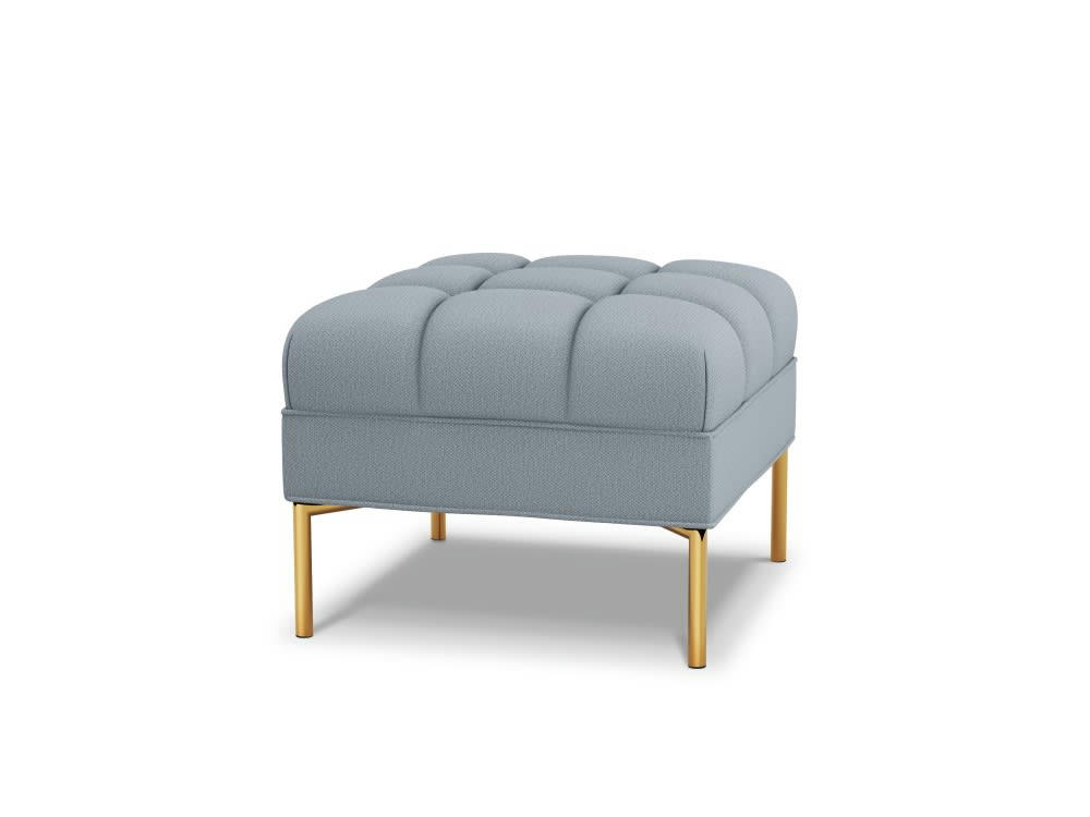 KAROO - Pouf tissu structuré bleu clair
