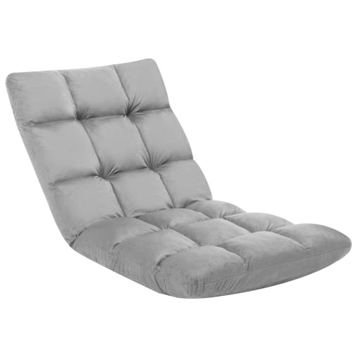 NNEVL Folding Floor Chair Light Grey Microfibre