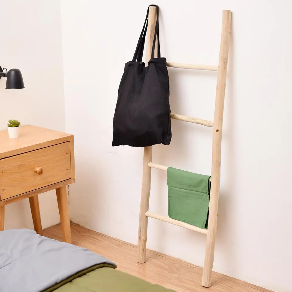 Wandplank ladder 4 niveaus van massief hout