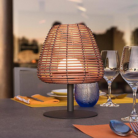 Lampe de table sans fil LED intégrée dimmable Standy Lumisky 1.2 w marron l.19 x h. 25 x p.19 x ø 19 cm
