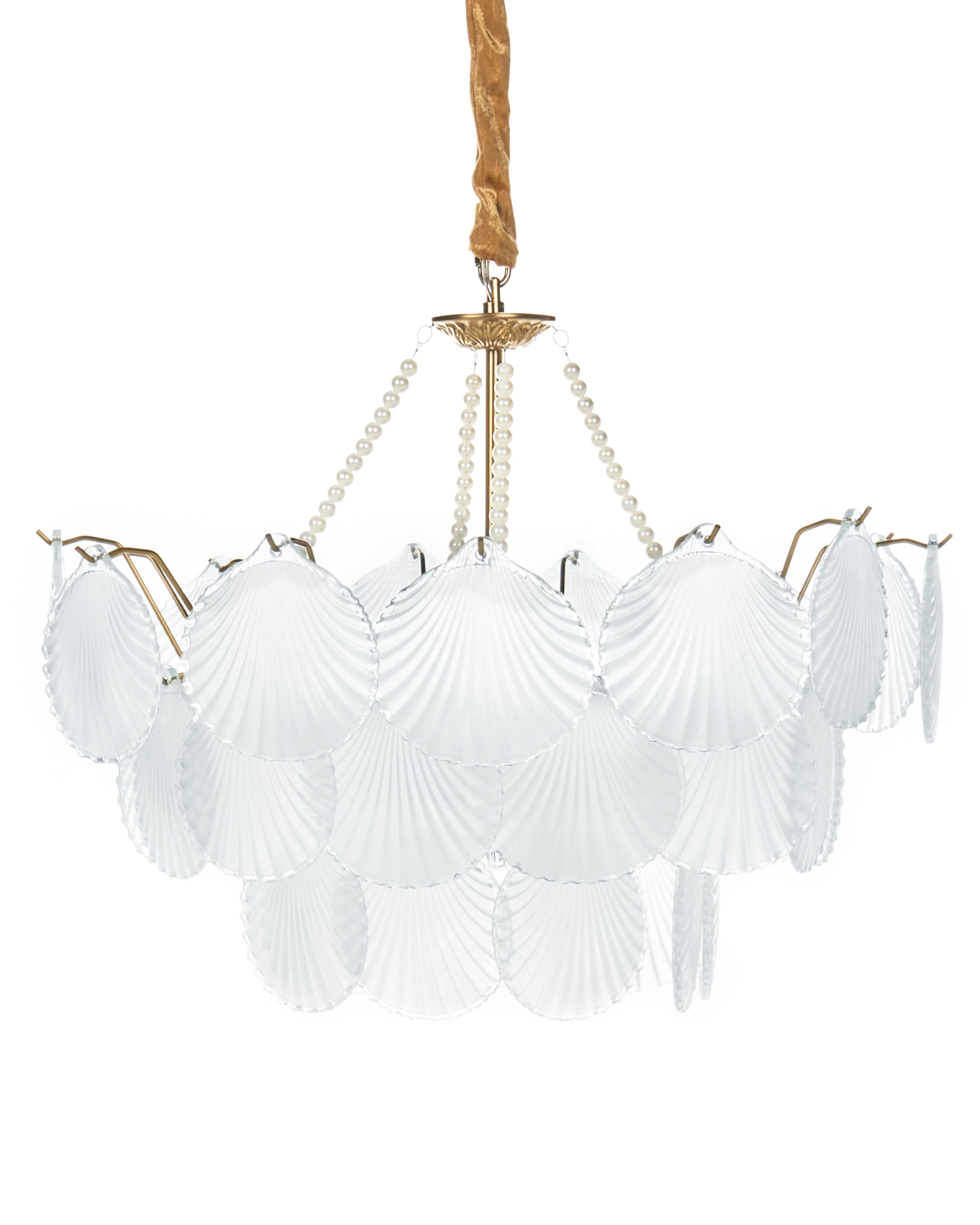 Chandelier BIGOTE Glass Brass