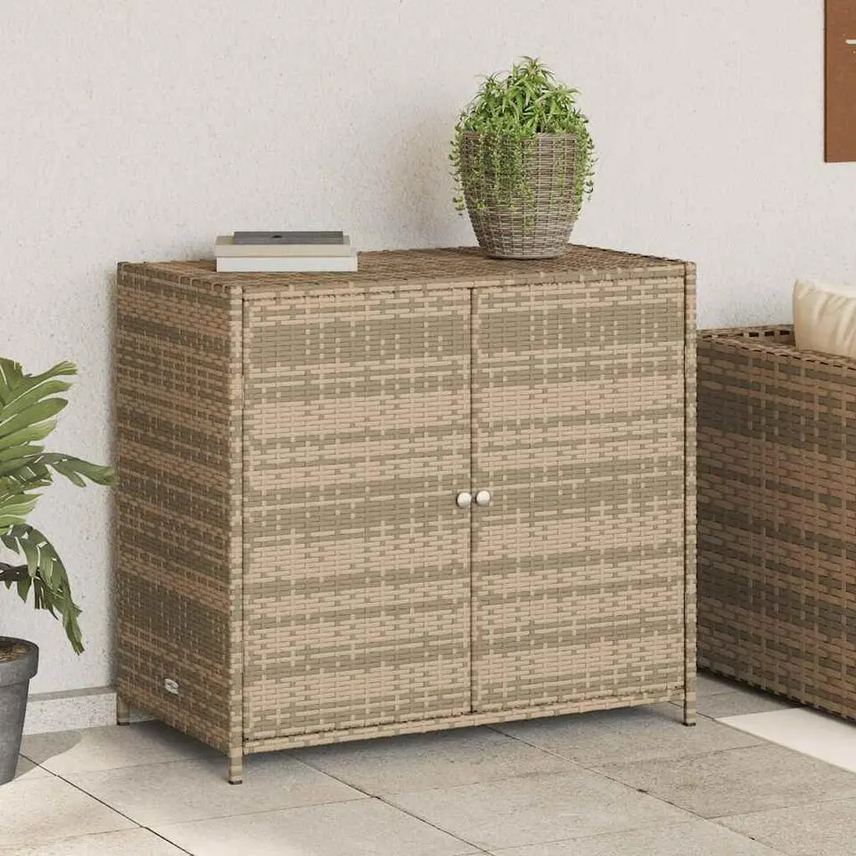 vidaXL - Tuinkast - Beige - Poly rattan
